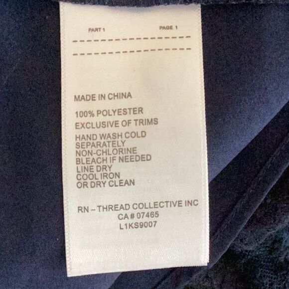 LAUNDRY BY SHELLI SEGAL BLOUSE TOP MEDIUM LACE EMBELLISHED NAVY BLUE - Picture 7 of 8